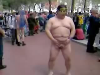 Fat Asian Guy Jerking On The Street Video