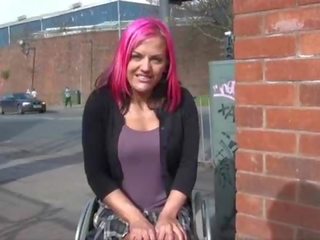 Wheelchair bound Leah Caprice in uk flashing and outdoor nudity