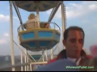 Cute Chick rides tool in fun park