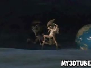 Foxy 3D Babe Gets Fucked By An Alien On The Moon