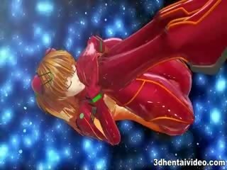 Evangelion karikatura s sexy asuka