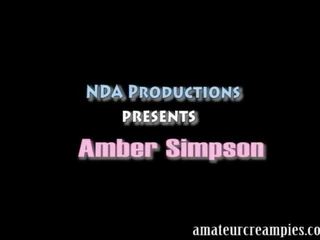 Amber Simpson gets a Creampie on her first video ever