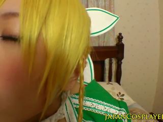 Japonesa cosplay uva como leafa em pov ação