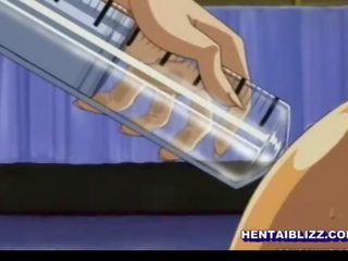 Zviazaná červenovlasé anime dostane zadok injekcia