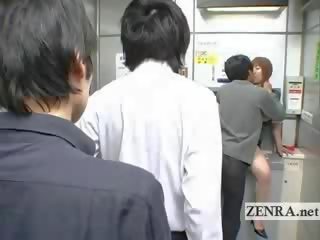 Дивний японська пост офіс пропозиції грудаста оральний секс банкомат