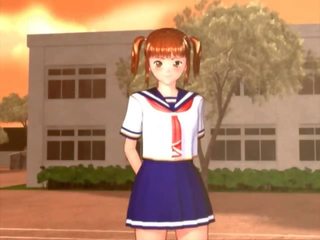 Chúlostivý anime školáčka dostane fucked podľa ju vysokoškolská študentka