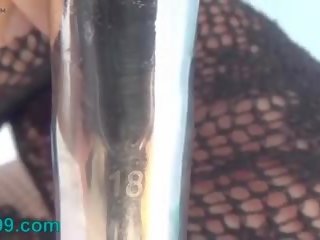 Female Masturbate Her Pee Hole with a Huge Dildo of.