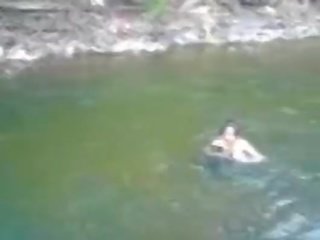 Hot and busty amateur teen babe swimming naked in the river - fuckmehard.club