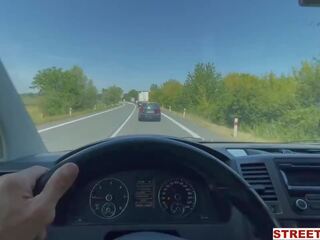 Streetfuck - Hitchhiking Babe Fucks Driving Married Man