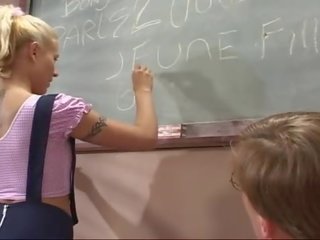 Cute swallowing blonde schoolgirl