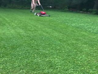 Mowing Grass Naked: Free Naked Women in Public HD Porn Video