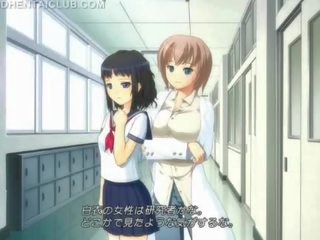 Hentai cutie in school uniform masturbating pussy