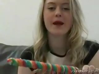 Hot rumaja with a lollypop