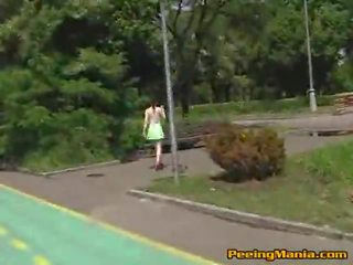 Urban Xxx: Milf Made A Park Bench Wet By Her Urine