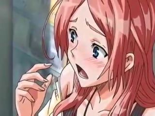 Redhead hentai maly gangbanged outside store