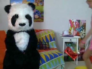 Panda 承擔 在 性別 玩具 xxx vid