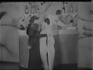 Vintage Porn 1920s FFM Threesome - Nudist Bar