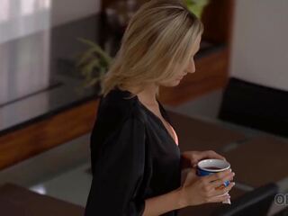 OLD4K. Thin girl does it with the old man who meets her with coffee