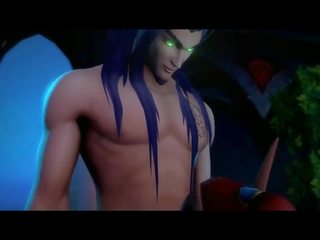 Warcraft elfs sūkā un fucks viņai lover&#039;s milzīgs loceklis