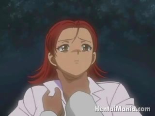 Fiery redheaded anime anghel pagkuha miniature puke ipinako sa pamamagitan ng kanya handsome kasintahan