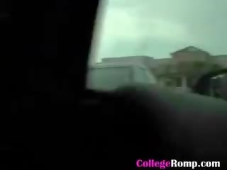Pretty College Girlfriend Getting Finger Banged In A Car