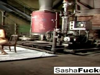 Sexy Sasha lives out her fantasies in the boiler room