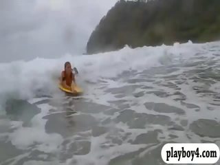 Hot babes body boarder and nude party