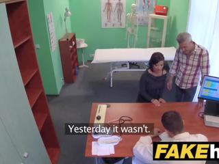 Fake Hospital Czech doctor cums over horny cheating wifes tight pussy