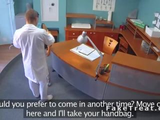 Bent over babe fucks in fake hospital