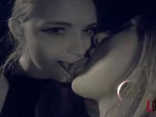 Manuela Albertini & Adila Venus in Night Time Party Kissing