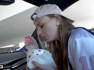 Tomboy teen Alex Blake POV fuck in a car